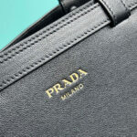 Prada Medium Leather Handbag With Belt 1BA417 Black